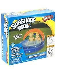SUNSHADE POOL BY WHAM O Inflatable Kiddie Pool W/ Detachable Sunshade 