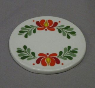 Hollohaza Hungary Porcelain Coasters   Retro Style Flowers