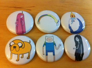 ADVENTURE TIME set of 6 1 pins pinback buttons Finn and Jake