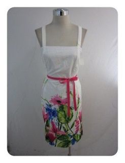 New Kim Rogers White Multi Floral Cotton Convertible Dress 8P $72