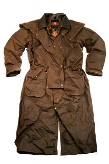 Kakadu Iron Bark Trench Coat brown oilskin canvas mens water resistant