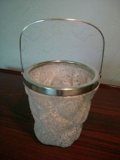 Vintage WMF Wurttemburg Art Deco Silver and Etched Crystal Ice Bucket