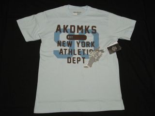 NWT NEW Mens Akademiks T Shirt Hermes Tee Blue Urban *Made in USA 