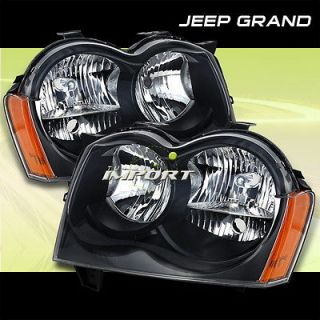   JEEP GRAND CHEROKEE BLACK HEADLIGHT HEADLIGHTS W/REFLECTOR (Fits Jeep