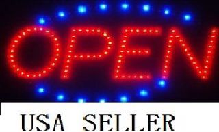 LED Neon Light Restaurant Store Open Sign Animated 19X10 ON/OFF Switch 