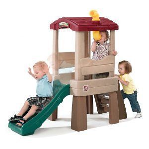 Step2 Lookout Treehouse Indoor Outdoor Kids Playhouse w/ Kid Slide 