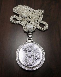 New Iced Out Silver 50 Cents G Unit Pendant w/6mm 36 Miami Cuban 