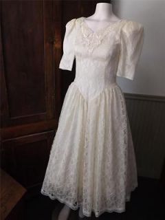   Gunne Sax Ivory Lace Full Skirt Wedding Dress S Jessica McClintock