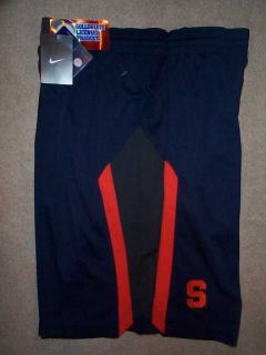   ) NIKE Syracuse Orange STITCHED/SEWN Lacrosse BLUE Jersey Shorts XL