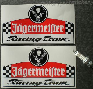 Pair of JAGERMEISTER RACING TEAM Stickers Decals 160mm