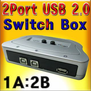 Port USB 2.0 Manual Sharing Switch BOX Printer Scanner 21 1A 2B 