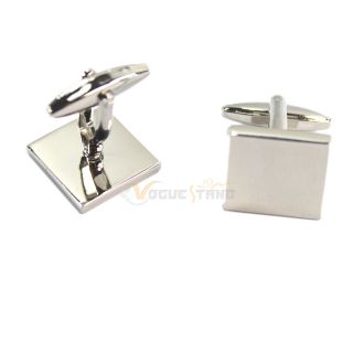 Classic Mens Wedding Party High Quality Smooth Cufflinks Square Cuff 