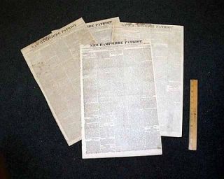   NH New Hampshire 1815 & 1816 President James Madison OLD Newspapers