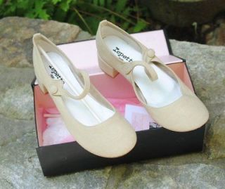 REPETTO Bellinda Beige Canvas Mary Jane chaussures danse NEW IN BOX
