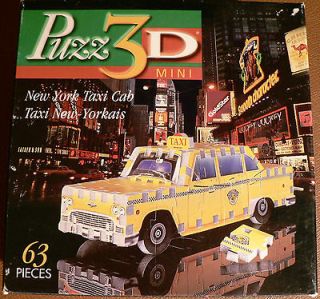   MINI WREBBIT NY NEW YORK CITY TAXI CAB PUZZLE COMPLETE RARE HTF 63 PCS