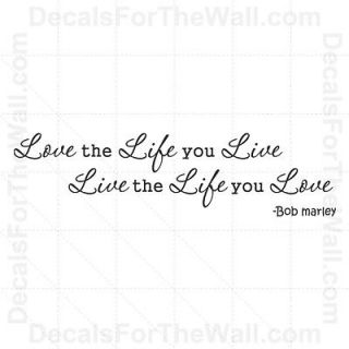   You Live Bob Marley Inspirational Wall Decal Vinyl Art Sticker I90