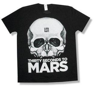 THIRTY SECONDS TO MARS SKULL BLACK T SHIRT NEW ADULT OFFICIAL X 