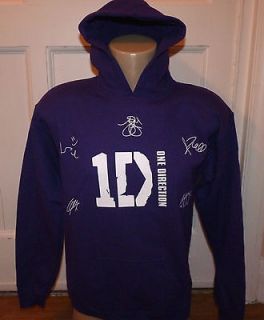 ONE DIRECTION HOODIE HOODED TOP PURPLE SIZE 14/15 YEARS 5 SIGNATURES