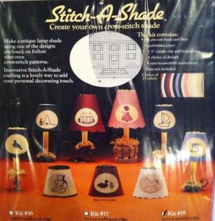 Vintage Stitch A Shade Kit Cross Stitch Needlework Lamp Shade 3x5x6