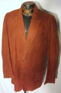 Vintage Irvin Foster Water Resistant Brown Suede Leather Sports Jacket 