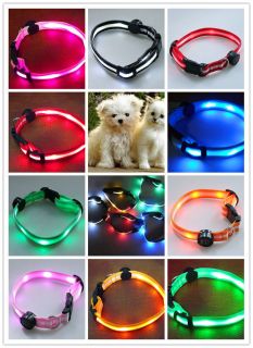 6led nylon led dog pet flashing light up safety collar