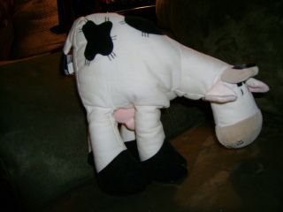 10 2000 Jellycat Black White Cow with Udders Plush