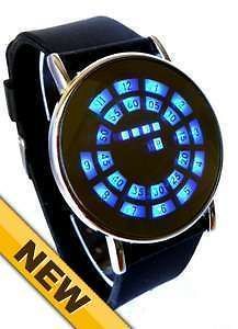 THE TARDIS MIRROR COOL BLUE LED WATCH   SCATTERGRAPH MOLECULAR LED 