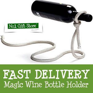 Luckies   Magic Lasso Rope Wine Bottle Holder Floating Illusion Rack 