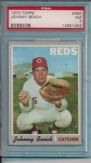 1970 Topps # 660 JOHNNY BENCH PSA 7 NM      free delivery 