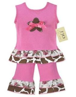 SWEET JOJO DESIGNS PINK AND BROWN GIRLS OUTFIT CLOTHING KIDS BABY 
