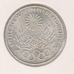 1972 D Commemorative 10 Mark Olympic Series III Silver Coin UNC