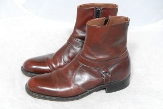 Vintage Breather Wright cordovan leather Beatle Boots side zip buckle 