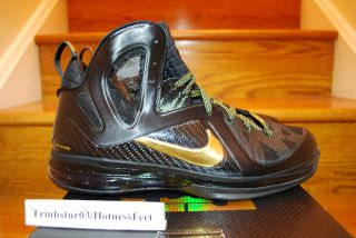 DS Nike Lebron James 9 IX PS Elite Black/Metallic Gold Mens Basketball 