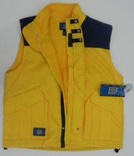 2XL Mens winter Yellow 100% nylon full zip Down Puffer Vest Jacket 