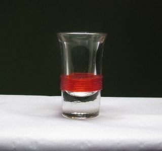 Federal Glass Red Ringed Shot Glass Blade Runner Prop Mid Century