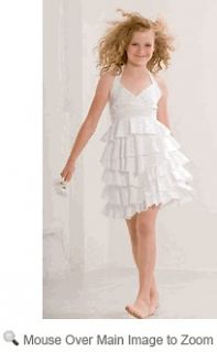 biscotti little darling white halter neck tween dress