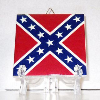 Confederate States Flag Ceramic Tile HQ Rebels Civil War Secession Mod 