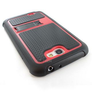 Black Red Hybrid Jolt Hard TPU Case Cover Kickstand For Samsung Galaxy 