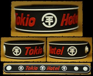 tokio hotel rubber bracelet wristband humanoid white from thailand 