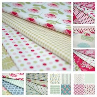 Tilda 4 Fat Quarter Fabric Bundle♥ Floral Patchwork ♥ Pink Red 