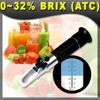 brix refractometer 0 32 % atc fruit juice wine new