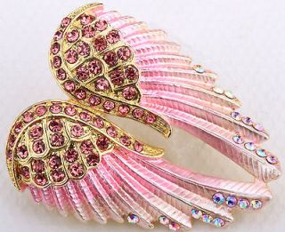 Purple crystal angel wing pin & pendant BD03;matching ring & earrings 