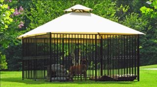 luxury dog house w misting canopy 10x10 dog kennel time
