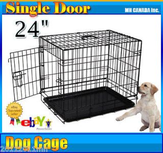 New 24 Pet Dog Cage Crate Kennel Pen Wire Folding Metal Single Door