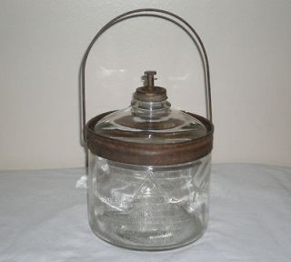 Antique Perfection Kerosene Oil Stove Glass Dripper Jar Bottle Early 