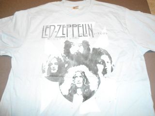 LED ZEPPELIN 4 Faces on blue distressed T Shirt **NEW music band tour 