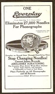 1921 advertising everplay phonograph needle replacement  9