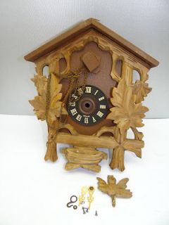 Vintage Used Broken Wood Wooden E Schmeckenbecker Cuckoo Clock 