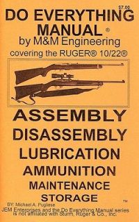 RUGER 10/22 DO EVERYTHING MANUAL ASSEMBLY DISASSEMBLY CARE MAINTENANCE 