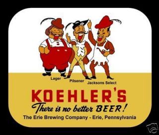 Koehlers Beer Mouse Pad   Men   Erie, Pennsylvania